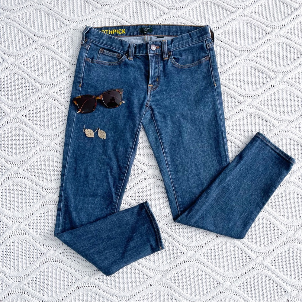 J Crew Factory Toothpick Stretch Denim Blue Jeans Size 26